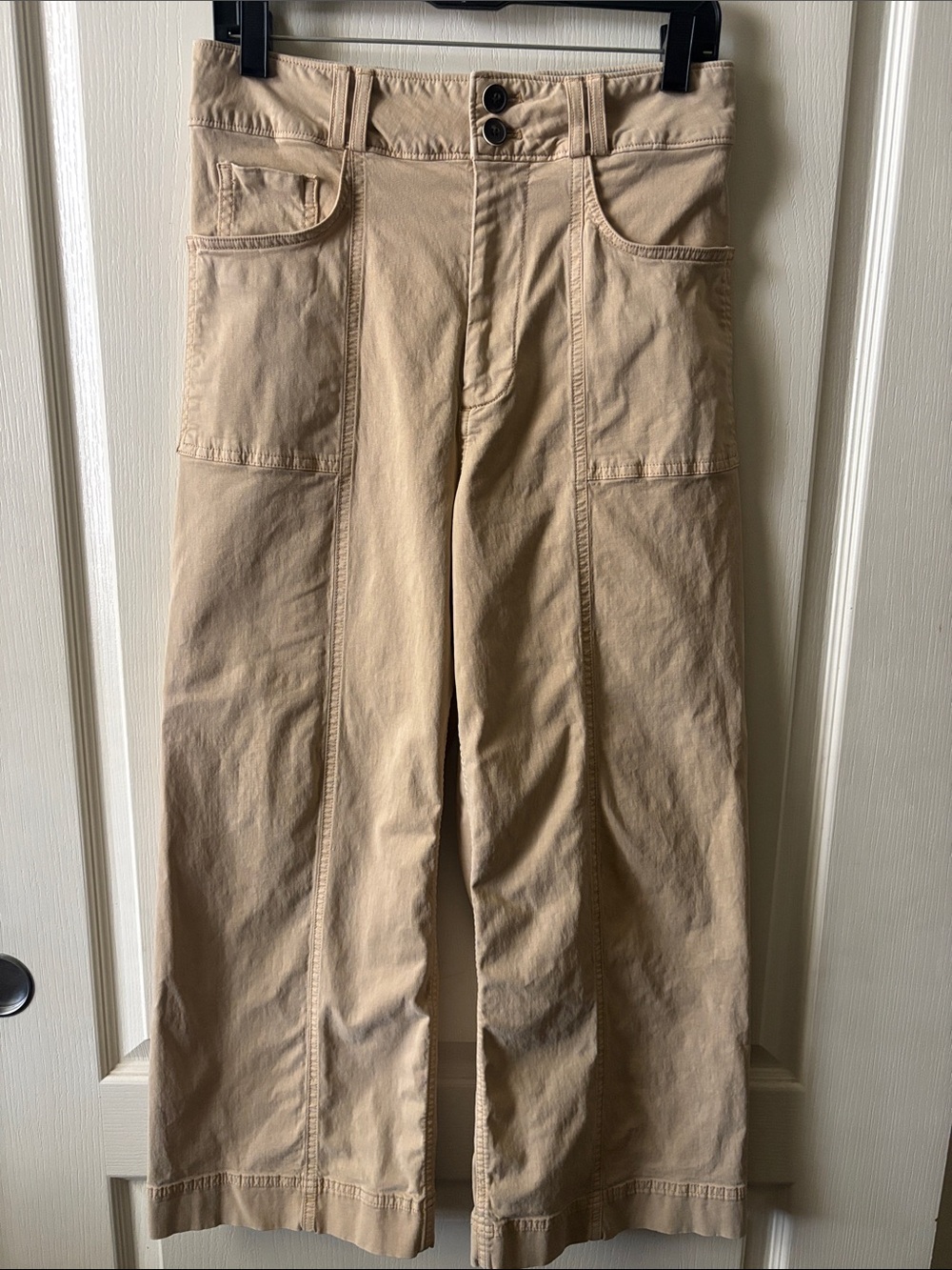 Pilcro Skipper High Rise Wide-Leg Khaki Cropped Pants - Picture 2 of 11
